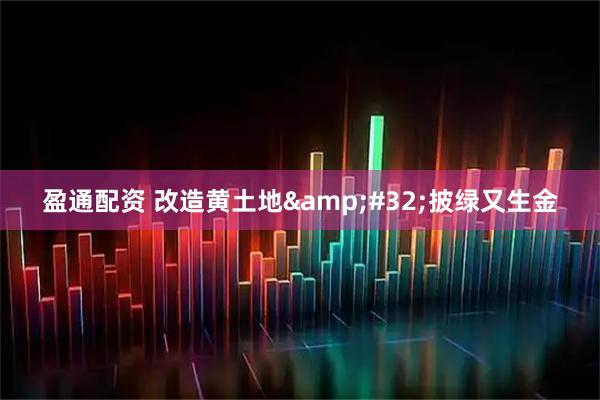 盈通配资 改造黄土地&#32;披绿又生金